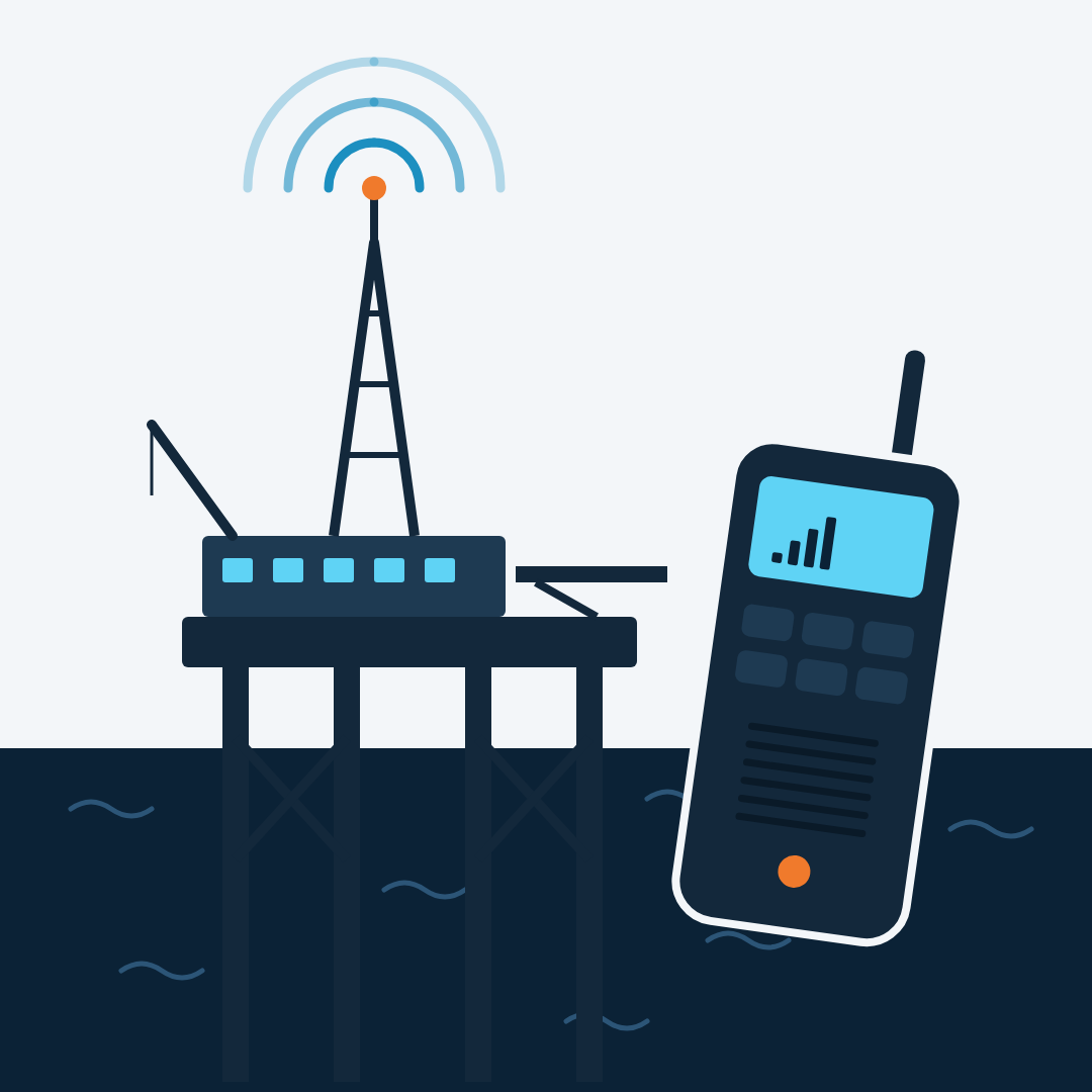 الإعداد الأساسي والاختبار والتشغيل التجريبي – أنظمة GE / UHF اللاسلكية البحرية (Offshore)